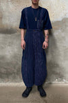 AVIVA JIFEI XUE Blue Striped Panel Wide Leg Pants S22-CWLP